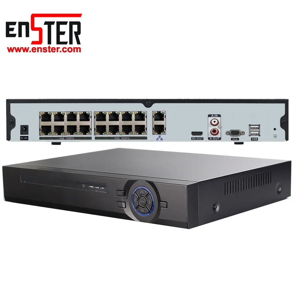 Комплект камеры видеонаблюдения Enster 16-канальный 8-мегапиксельный Ultra HD 16 POE NVR