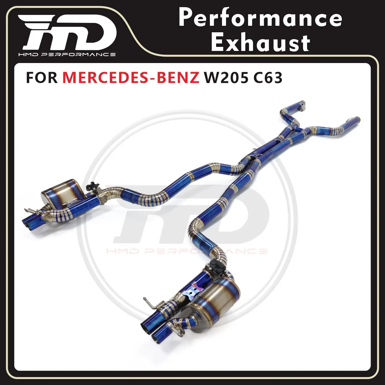 Титановая выхлопная система HMD Performance Catback для Mercedes Benz AMG C63 W205 4.0T 2015+ Глушитель с