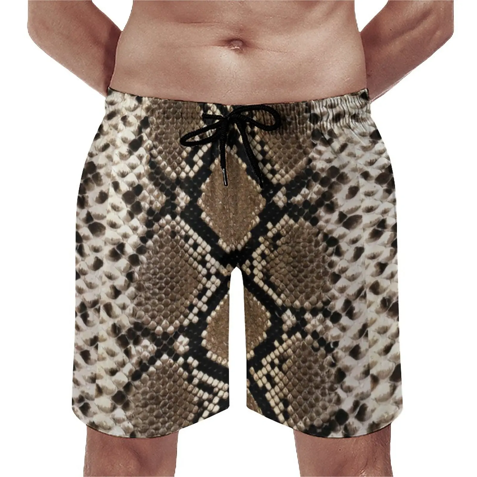 

Snakeskin Scale Board Shorts Faux Python Print Hawaii Board Short Pants Man Custom Sportswear Fast Dry Swimming Trunks Gift Idea