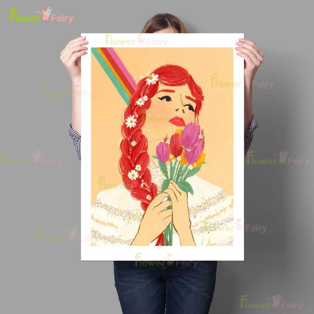 Букет мира лимонная леди девушка любовь мой Валентин Радуга стена искусство