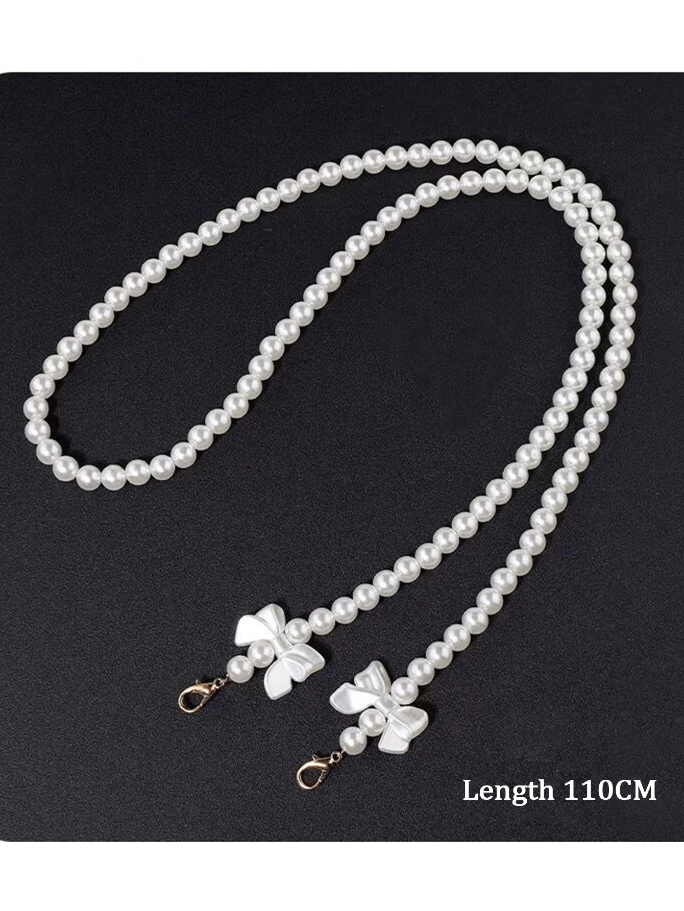 Длинная Жемчужная Цепочка Ручной Работы Шириной 10 Мм Длина 110 Универсальная Для