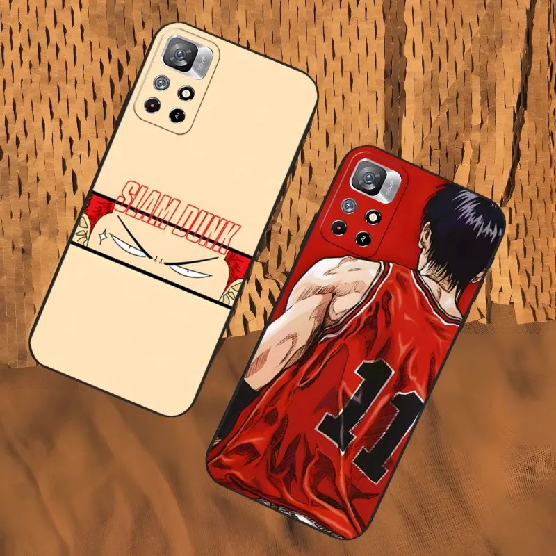 

Cartoon Anime Slam Dunk Phone Case For Xiaomi 13 12 Ultra Redmi Note 11 10 A S C Lite POCO M4 F4 M3 Pro Plus Black Soft Cover