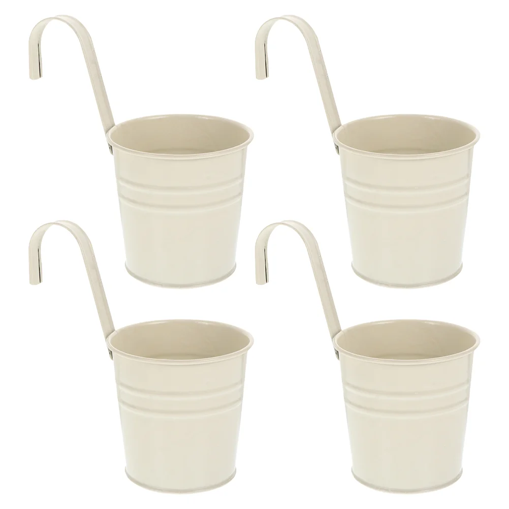 

4pcs Metal Hanging Flowerpot Decorative Bucket Iron Flowerpot Container