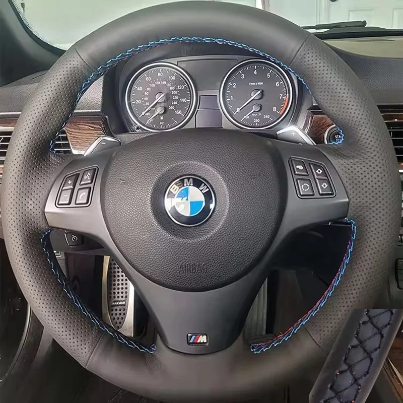 

Черный Кожаный Чехол На Руль Для BMW E81 E90 M Sport M3 E91 E92 E93 E87 E82 E88 X1 E84