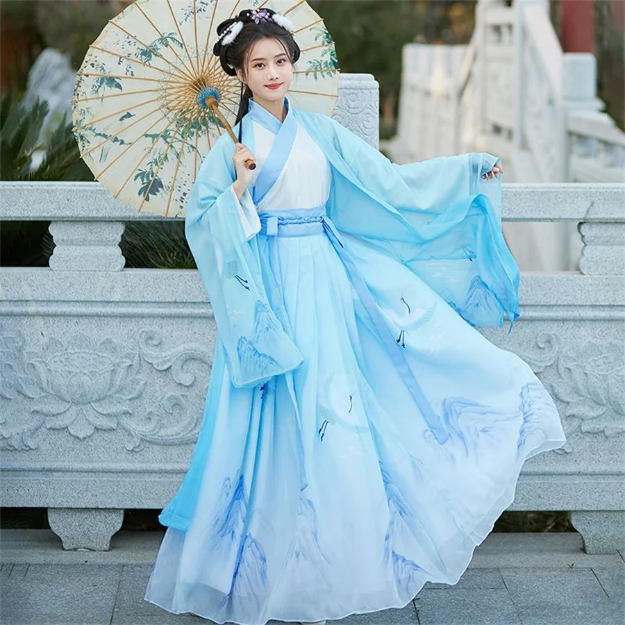 Зеленый красный летний костюм Hanfu женское традиционное китайское Старинное