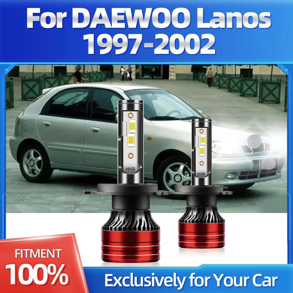 

2 шт., автомобильные лампы для передних фар 6500K H4 DAEWOO Lanos 120-1997