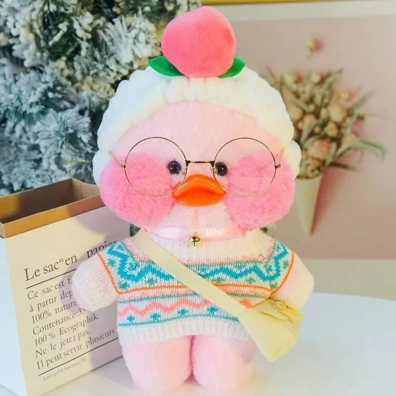 

30cm LaLafanfan Cafe Duck Plush Toys Cartoon Cute Pink Duck Stuffed Doll Soft Animal Dolls Kids Toys Birthday Gifts For Children