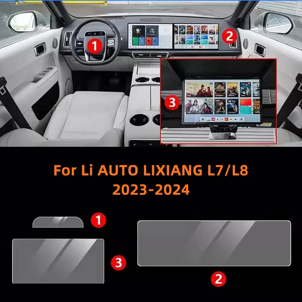 

Защитная пленка из ТПУ для Li AUTO LIXIANG L7/L8 2023 2024, приборная панель, навигация на заднем сиденье, экран телевизора, наклейка против царапин