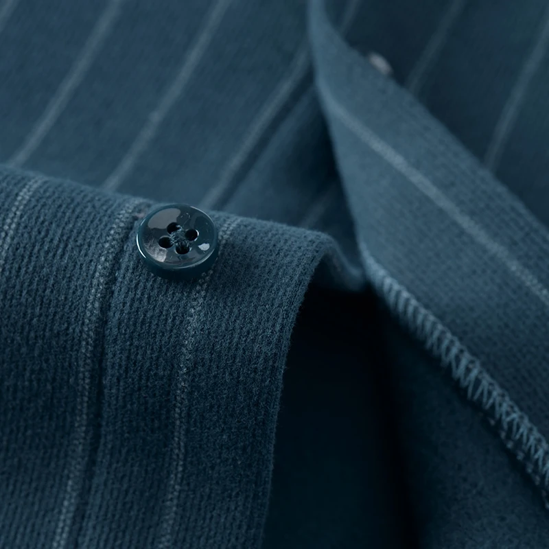 New Men's Thick Velvet Dress Shirt Shirts Winter Autumn Long Sleeve Stretch Soft Solid Striped Fleece Lining Slim Brushed Shirt