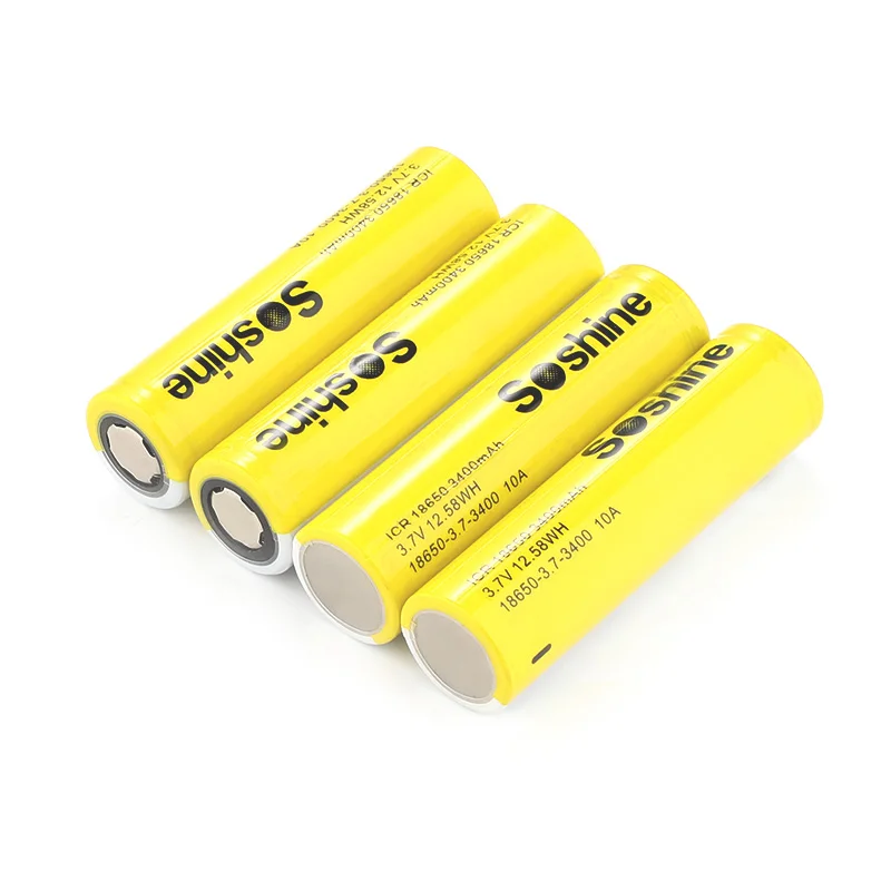 Soshine 8 шт./лот 18650 3,7 в 3400 мАч 3C литий-ионная аккумуляторная батарея
