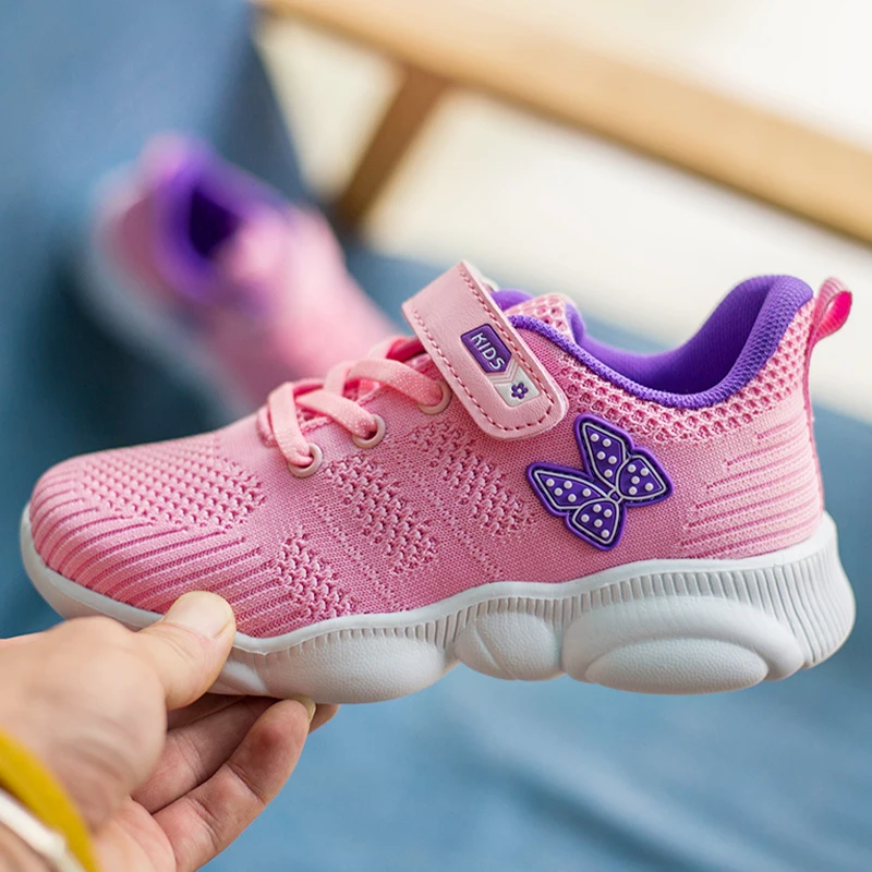 

Children Shoes 2022 Summer Kid Flat Tenis Girl Sneakers Butterfly Sport Non-slip Breathable Mesh Casual Girl Shoes Free Shipping