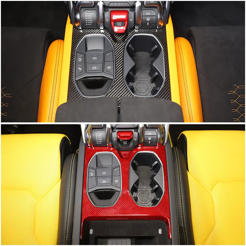 

Автомобильный Центральный держатель для стакана воды из углеродного волокна для Lamborghini URUS 2018 2019 2020 2021 панель Крышка отделка автомобильные аксессуары