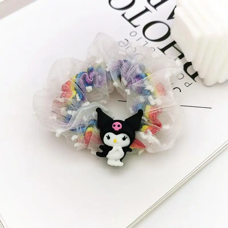 Kawaii Sanrio Hair Ring Hellokittys Cinnamoroll Kuromi Cartoon Cute Simple Head Rope Anime Creative Sweet Headdress Girl Gift