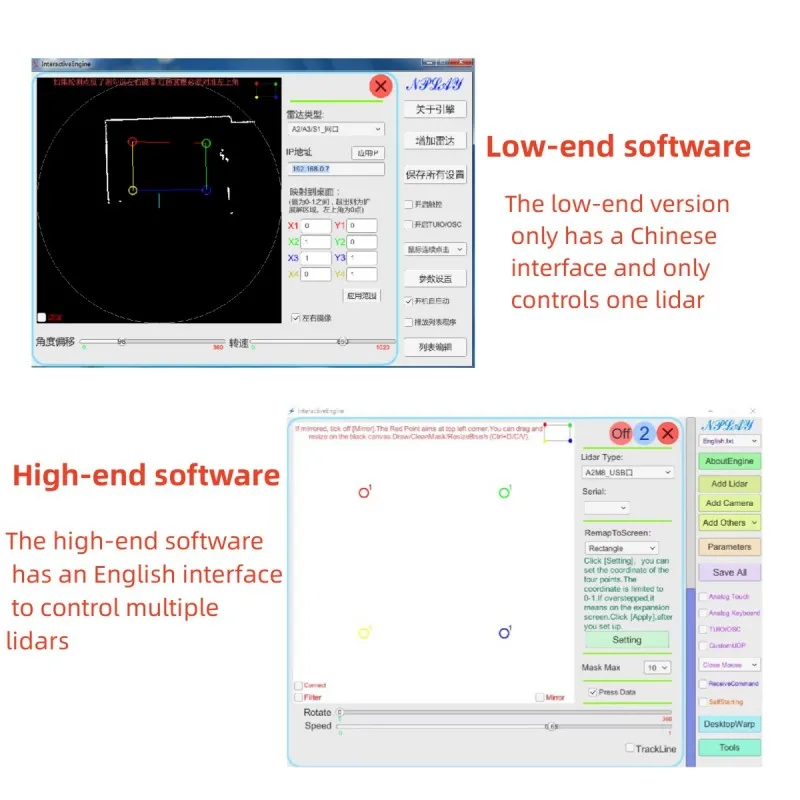 SLAMTEC RPLIDAR A2M12Радар интерактивный костюм протокол TUIO большой экран мультимедийный