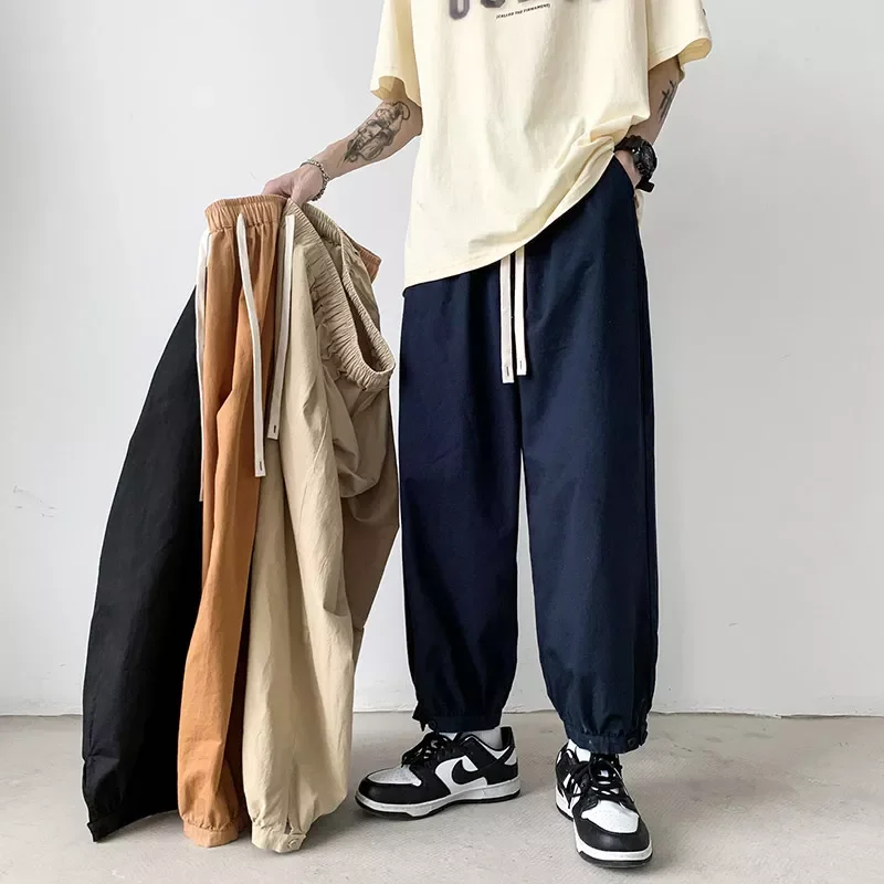 

Брюки Csual мужские для бега, Модные свободные спортивные штаны, однотонные, на осень