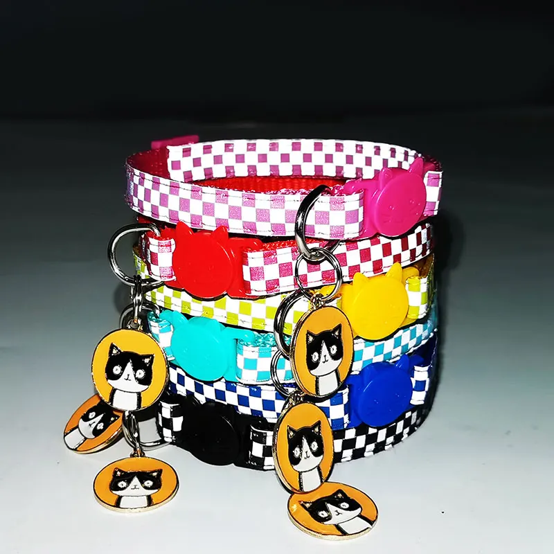 

Cute Cat Collars Pendant Polypropylene Puppy Kitten Necklace Safety Buckle Neck Ring Classic Multicolor Pet Supply