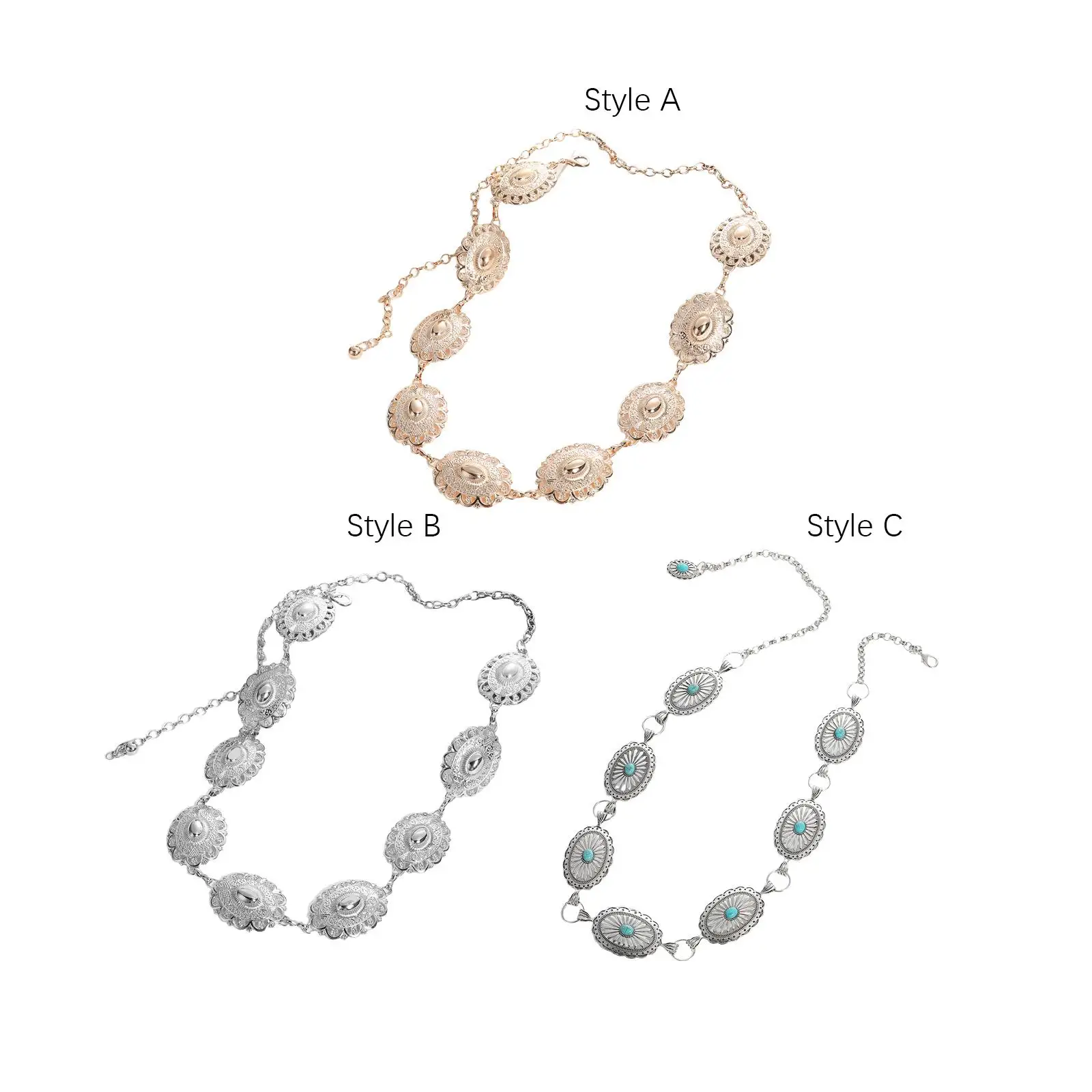 

Women Metal Oval Chain Belt for Working, Shopping, Traveling Durable Elegant