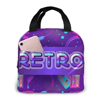 portable lunch bag radio party poster thermal insulated lunch box tote cooler bag bento pouch lunch container food storage bag