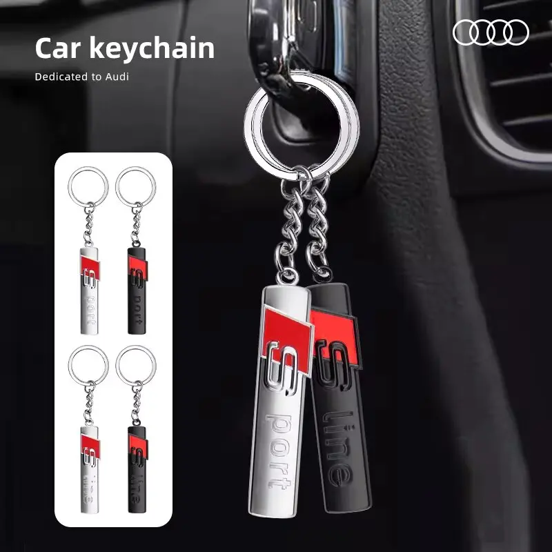 Фото Для Audi Sline A3 A4 A5 A2 A6 A8 C6 B5 B8 Q2 TT S5 S7 Mk2 S Line 4 TTS A4L Автомобильный логотип Металлический автомобильный брелок Автомобильные брелоки Аксессуары №2