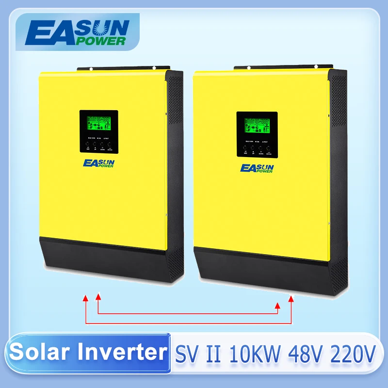 EASUN Solar Hybrid Inverter 10KW 48V 220V 450VDC PV Input 80A MPPT Solar Charger 48V Battery Charger Grid Tied Inverter