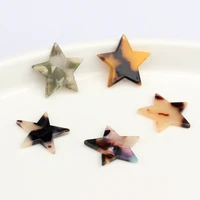 10pcslot 24mm acetic acid resin charms flat smooth stars charms pendants for diy earrings jewelry making finding accessories