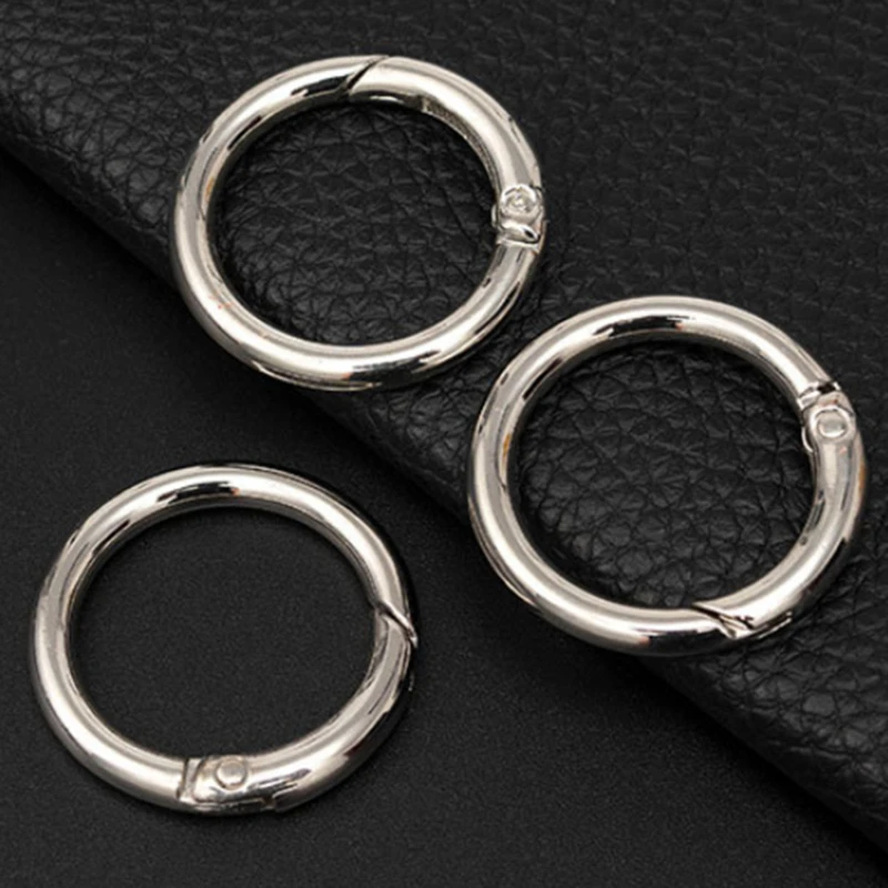

Round Metal Purse Buckles 20/25/28/32mm Spring O Ring Carabiner Snap Hook Spring Keyring Clasp DIY Jewelry Bag Accessories