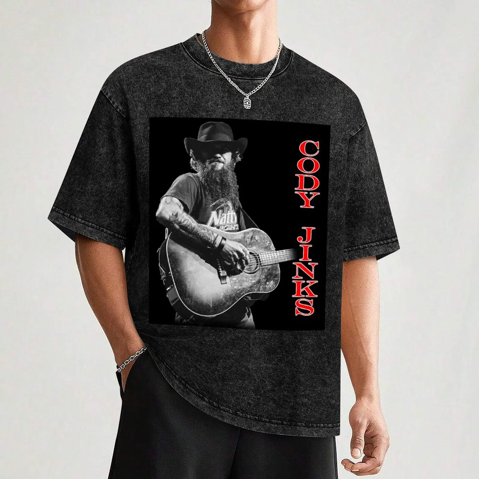 Фото Футболка Cody Jinks Music Tour Band, базовая однотонная футболка на все сезоны №3