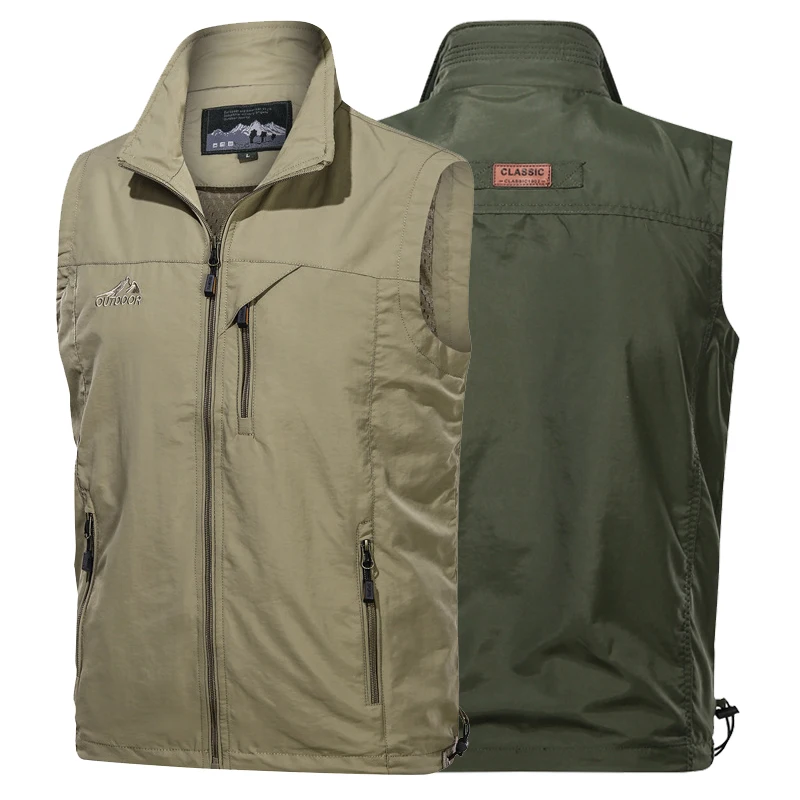 

Outdoor Mens Vests 2023 Multi-pockets Hiking Work Photography Golf Vest Man's Fish Vest Waterproof Breathable Waistcoat Size 6XL