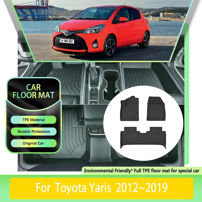 Автомобильные коврики TPE для Toyota Yaris XP130 NCP131 Vitz 2012 2013 2014 ~ 2019 водонепроницаемые