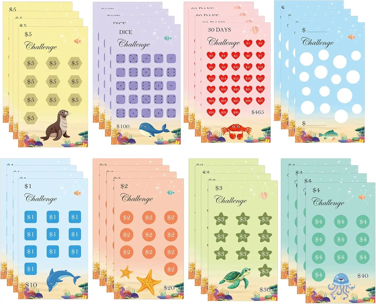 

32 шт. трекеры для сбережений, кошелек для экономии денег, бюджетные карты для сбережений для денежного конверта, 5,9x3,4 дюйма, план с задачами по экономии