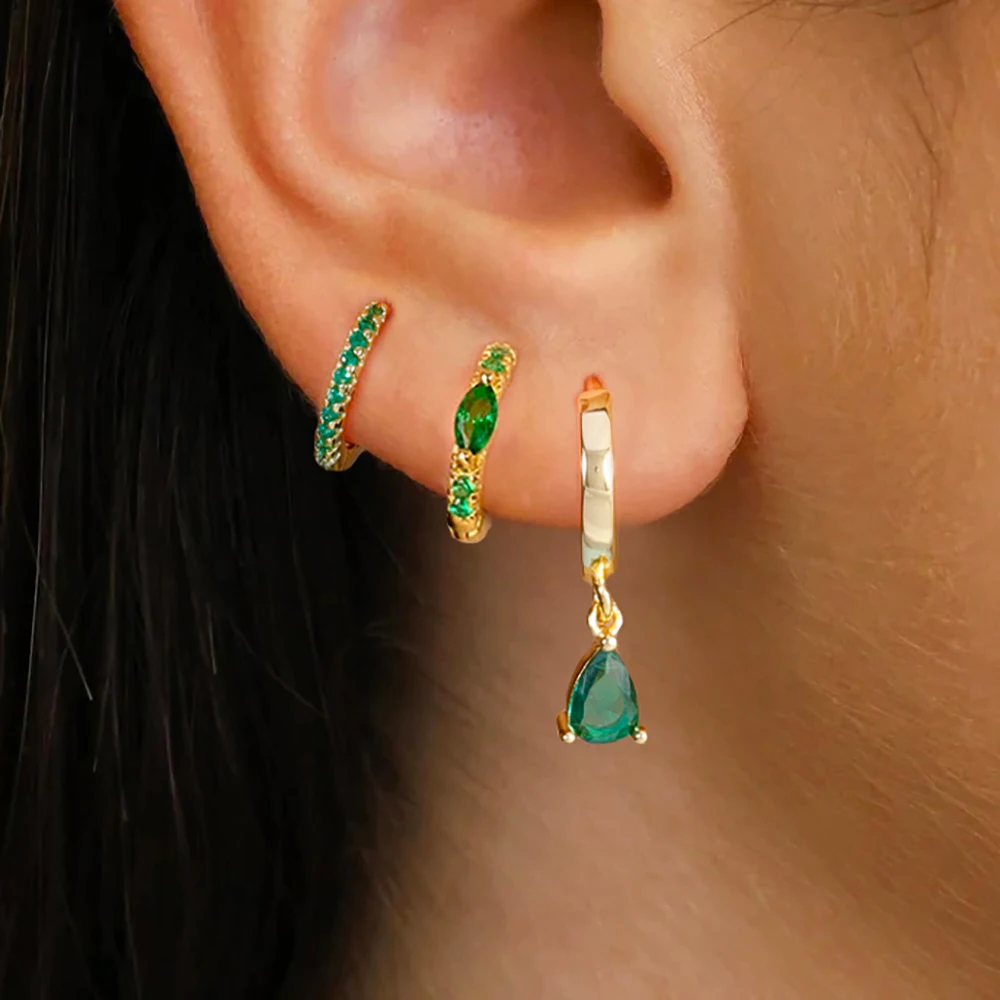 3 шт. винтажные серьги-кольца Huggie из нержавеющей стали для женщин крошечные с