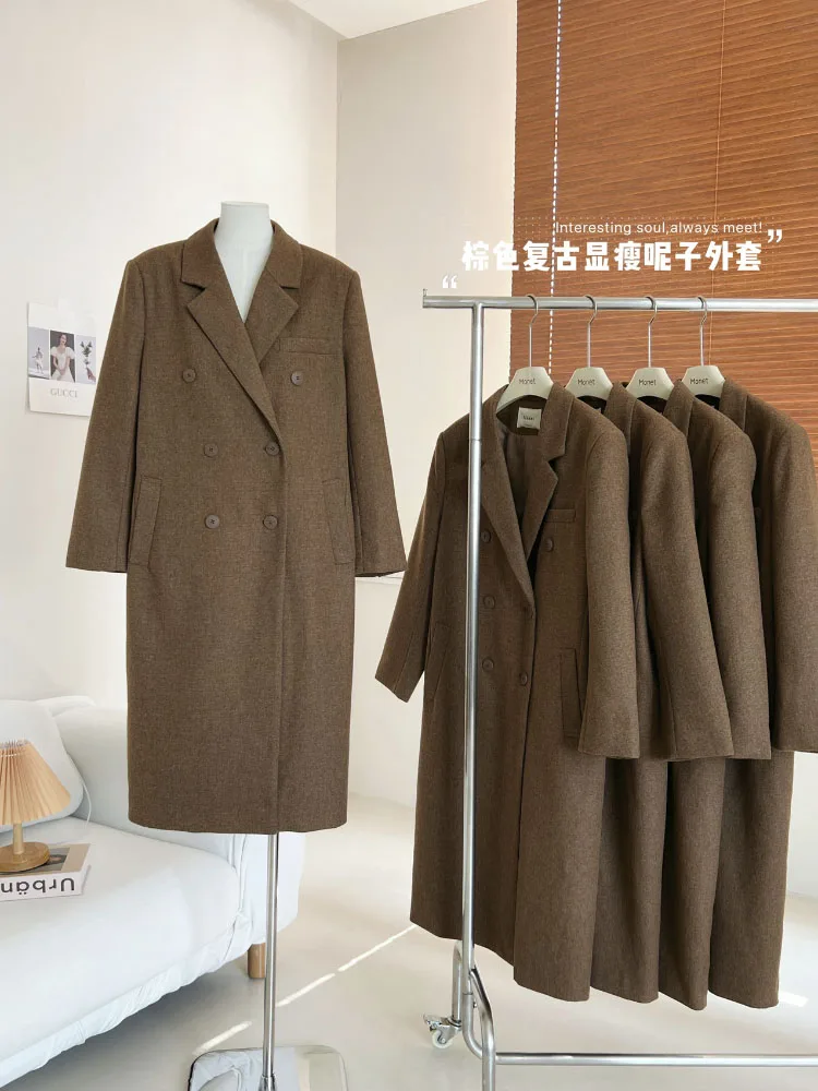 

Женская темпераментная свободная винтажная двубортная короткая теплая куртка, модная свободная удобная куртка для поездок