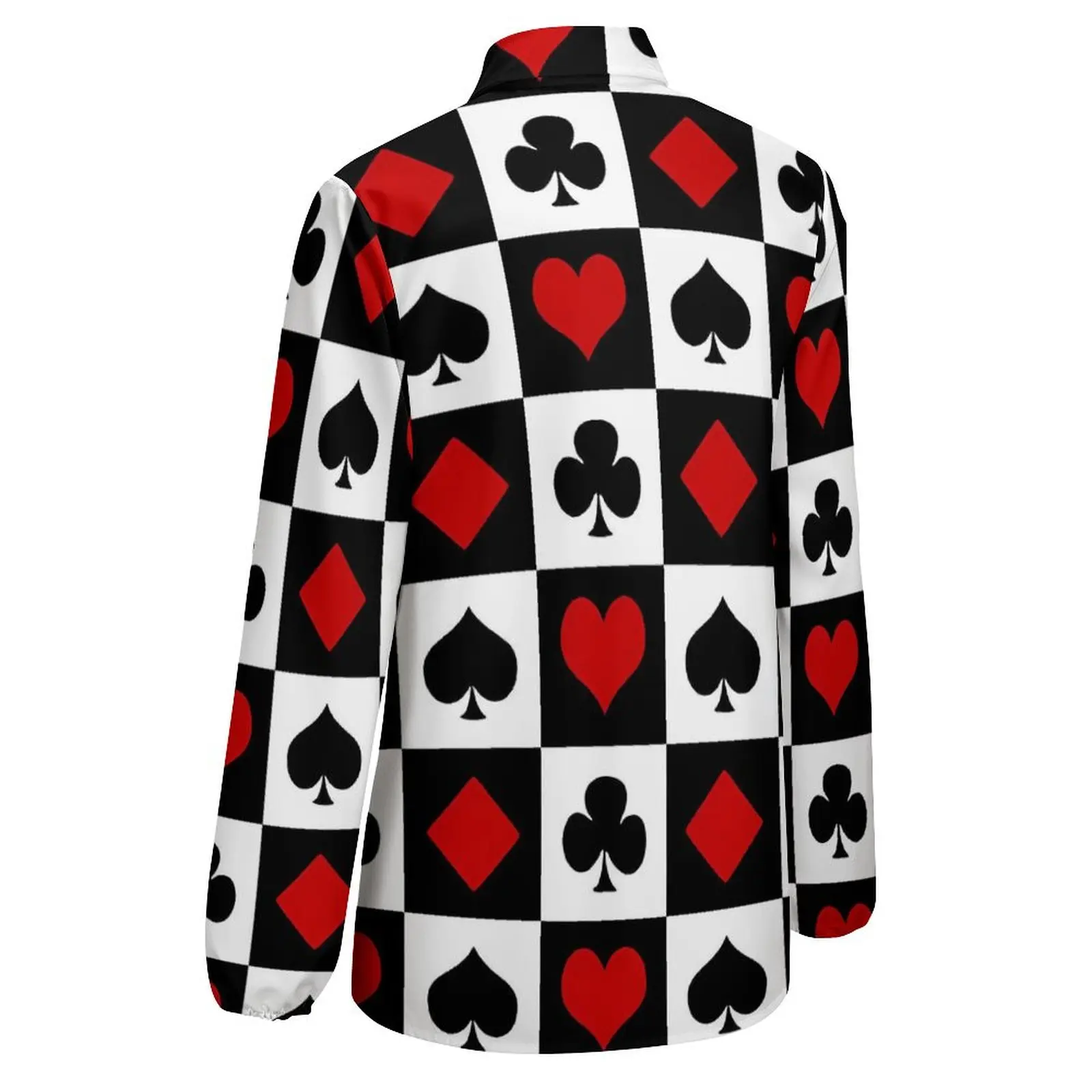 Блузка с игральными картами винтажные блузки в клетку принтом на заказ женская