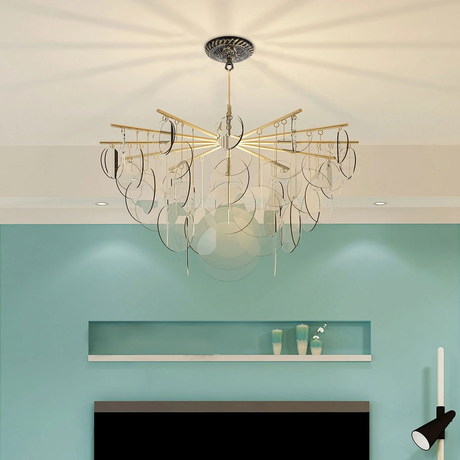 Узор люстра абажур крючок ретро-декор настольная лампа из цинкового сплава навес