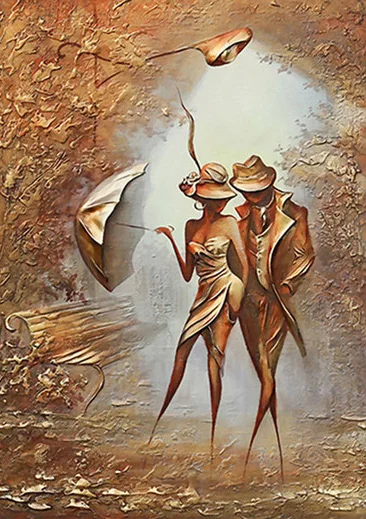 

Настенная картина "Романтическая пара с зонтом", печать на холсте