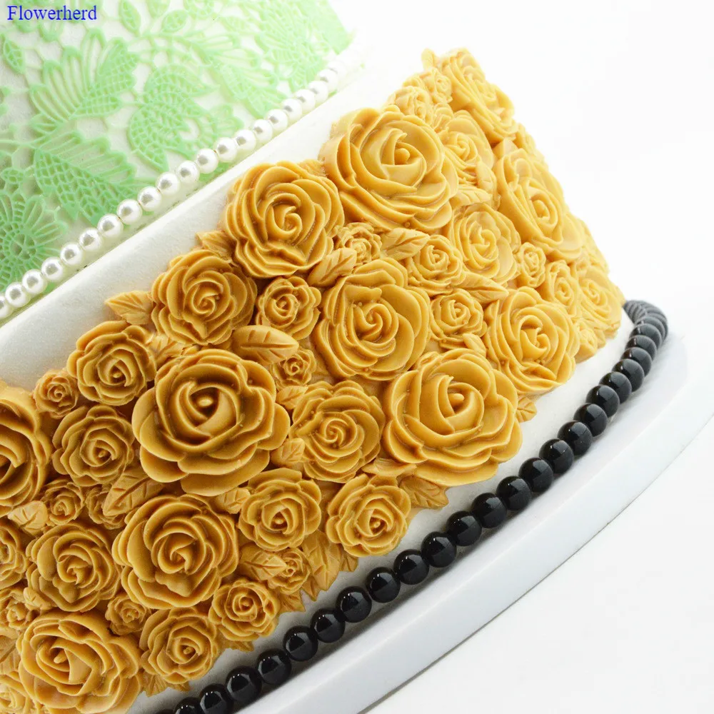 New 3D Roses Fondant Cake Silicone Mold Cake Decorating Tools Birthday Wedding Decoration DIY Chocolate Biscuit Mold