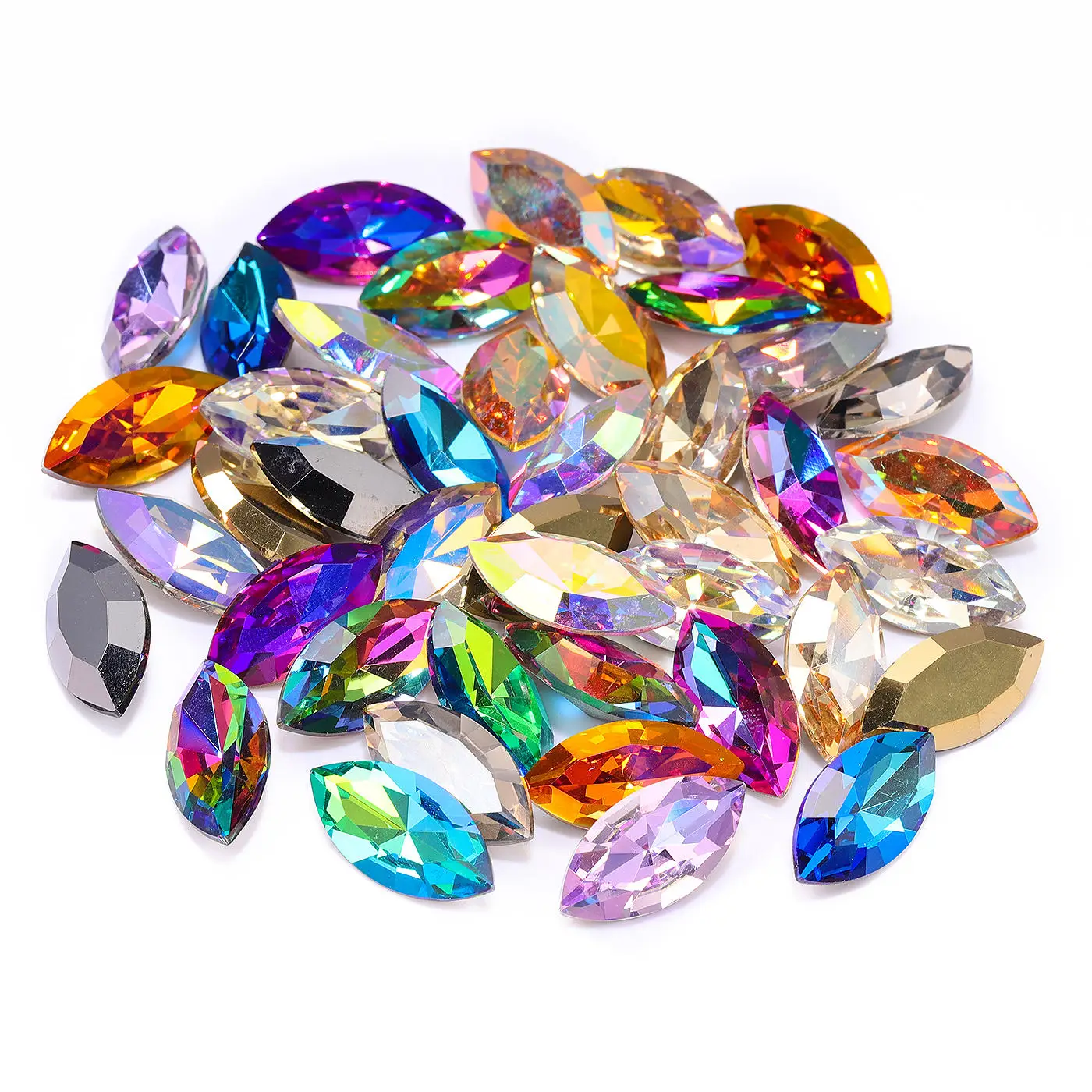 Navette K9 стеклянные камни Pointback конский глаз драгоценный камень кристалл горный