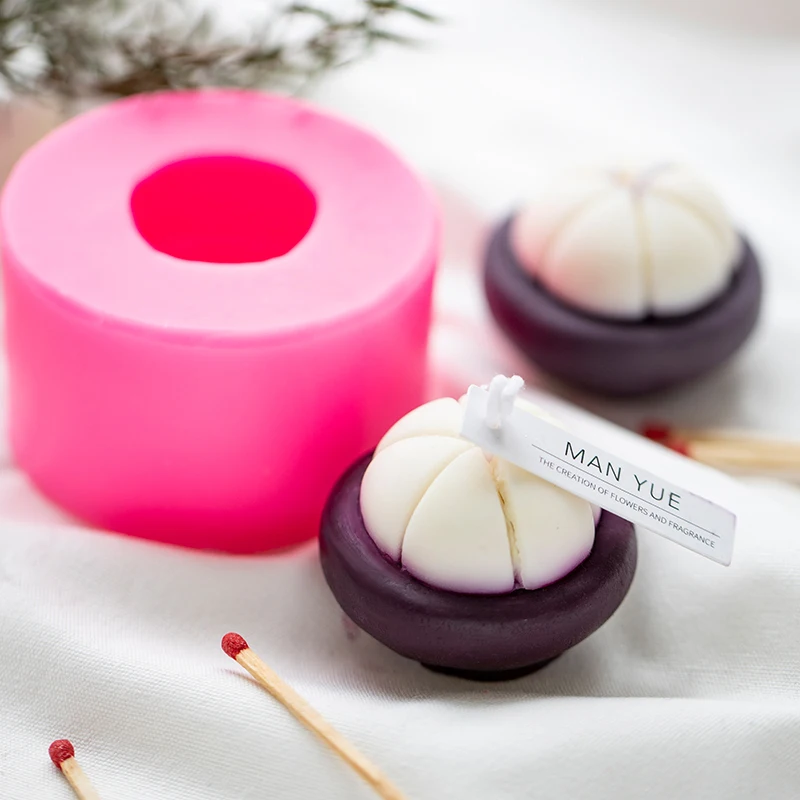

MYUE DIY Handmade Soap Mold Mangosteen Candle Silicone Mold 147g food Grade Soap Children Holiday Wendding 2022 Gift Home Craft