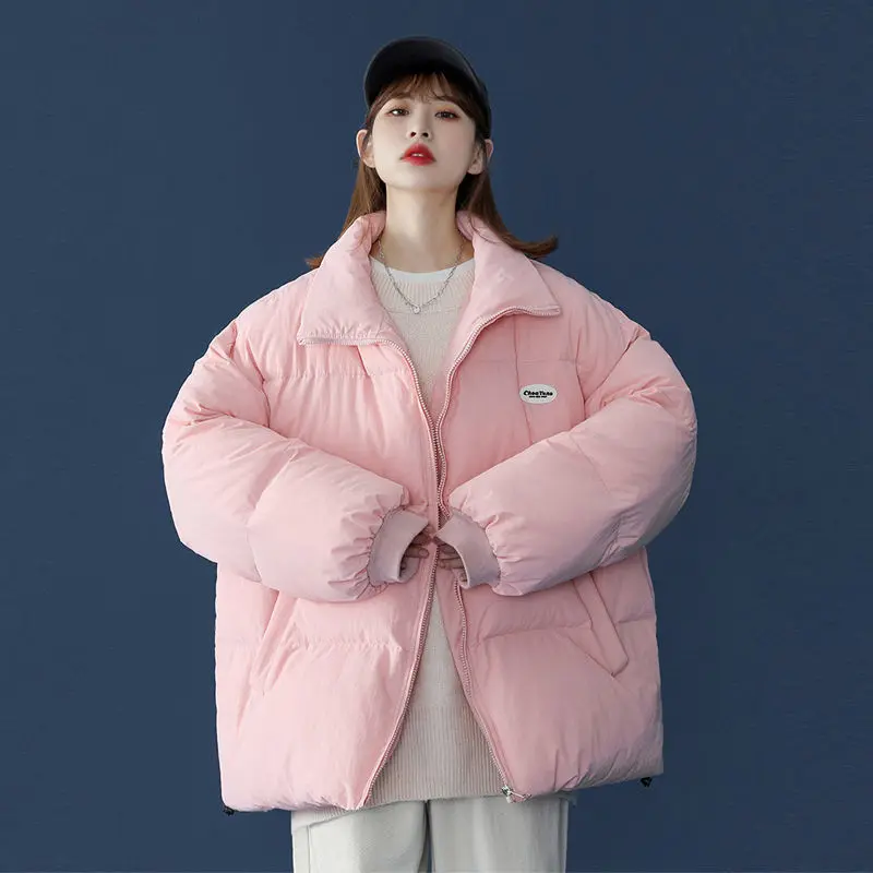 New Fashion Y2k Cotton Coat Super Loose Slimming Plus Velvet Thick Long Sleeve Coat Park Sweatshirt Clothes Street Coat Printing