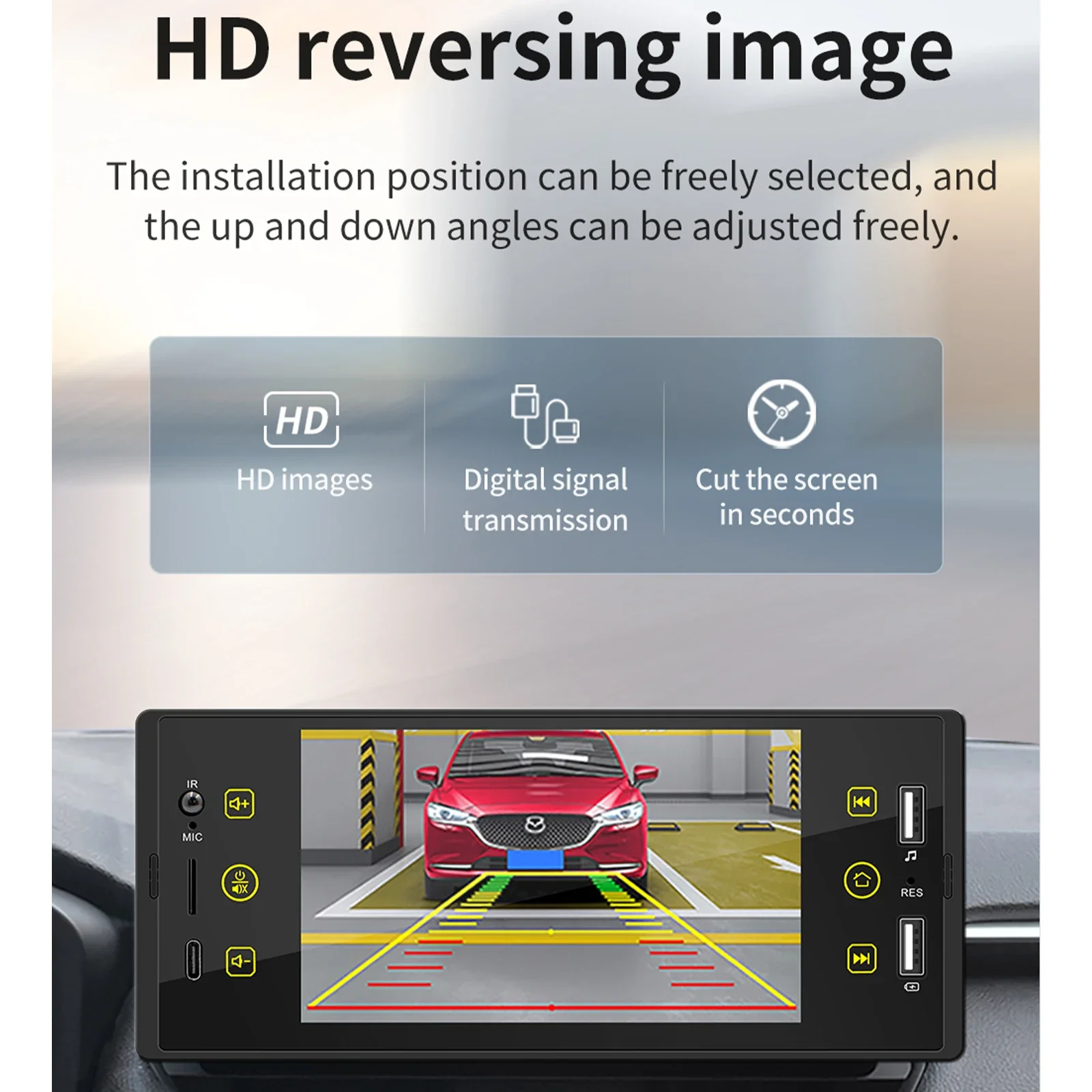 Фото ESSGOO 5-дюймовый автомобильный радиоприемник, проводной Carplay, Android Auto, 1 Din, мультимедийный плеер, HD сенсорный экран, Bluetooth MirrorLink, универсальный авто F150C №5