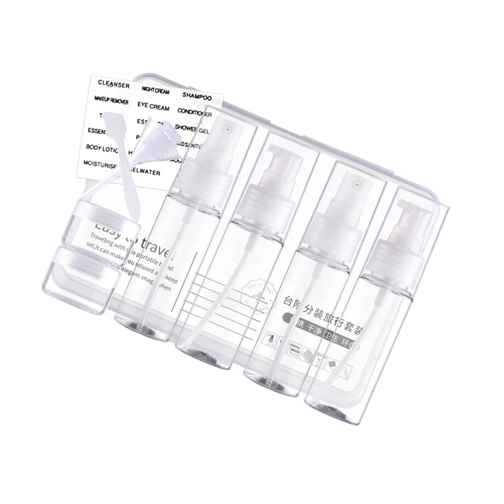 

10 Pcs/set Empty Travel Lotion Spray Bottle Makeup Cosmetic Toiletries Leak Proof Container