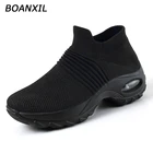 Женские теннисные туфли BOANXIL 2022, дышащие спортивные кроссовки на толстой платформе, с воздушной подушкой, женские носки для прогулок