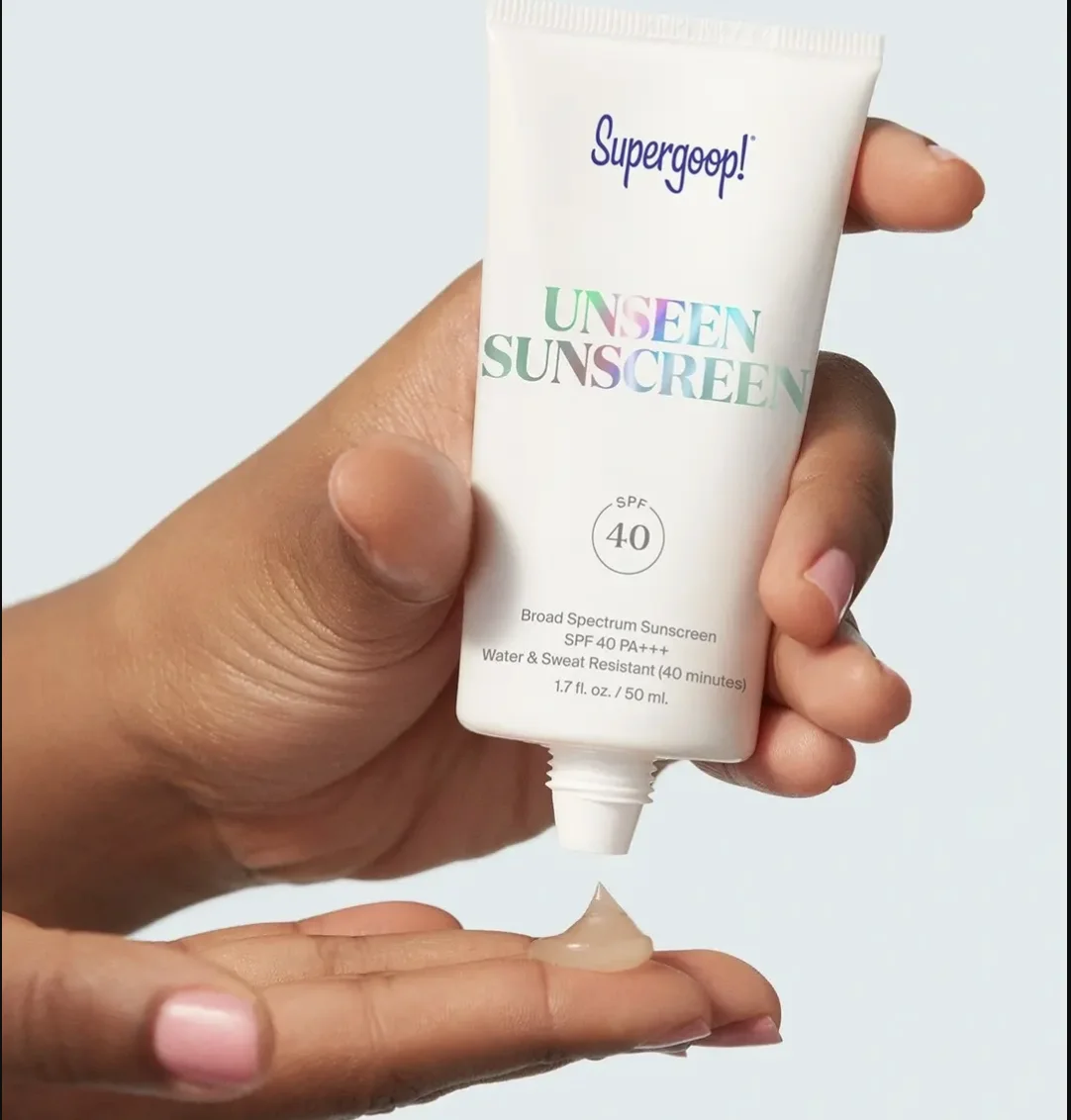 

50ml Supergoop SPF40 Face Primer Sunscreen Unseen Sunscreen Broad Spectrum Glowscreen Sunscreen face body base foundation