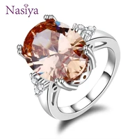 high quality gemstone rings silver jewelry ring for women wedding anniversary party christmas gift wholesale size 6 10