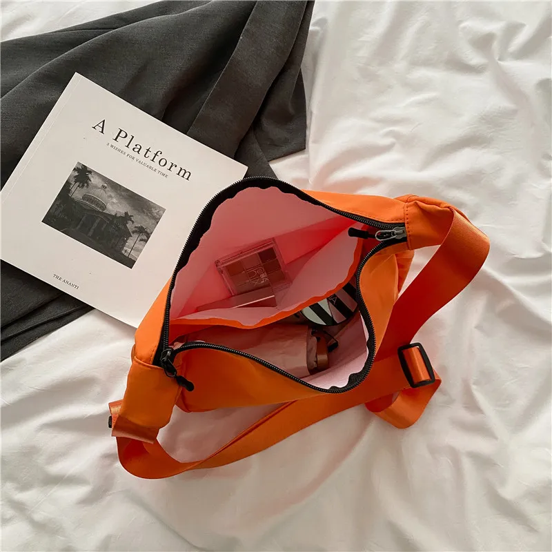 Women Shoulder Bag Fashion Pure Color Casual Tote Outdoor Bag Canvas Handbag Zipper High Capacity Messenger Bags Sac Main Femme