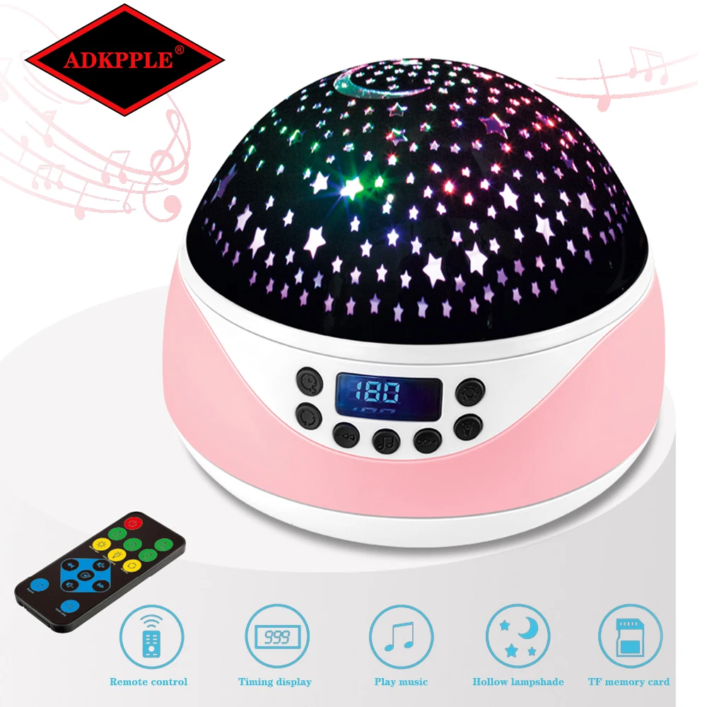 Night Light Projector Timer Star Light Projector for Kids Room,8 Colors, 360 Degree Rotating Baby Night Light with Remote Contro