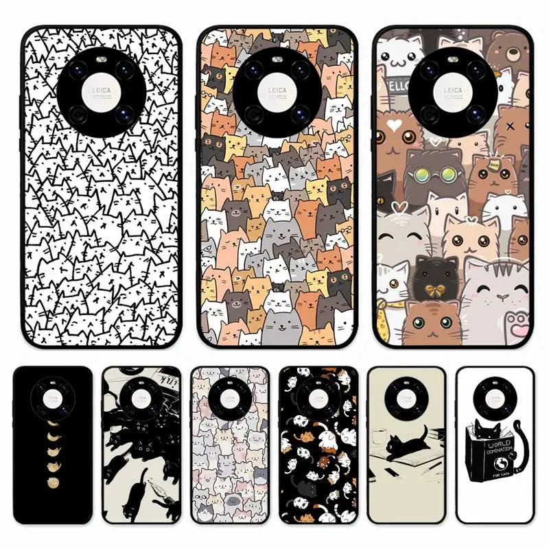 

Cat Cute art Phone Case for Huawei Mate 20 10 9 40 30 lite pro X Nova 2 3i 7se