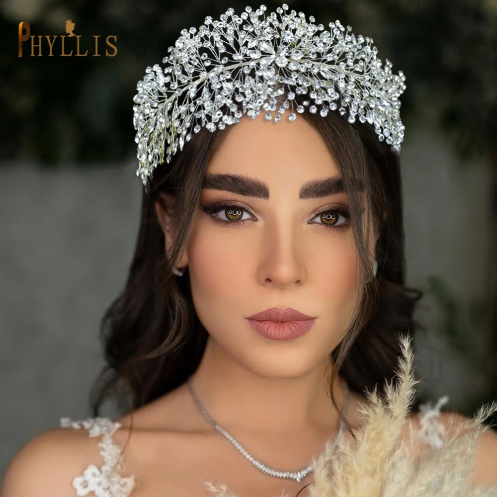 

A432 Luxury Bridal Hairband Baroque Crystal Bride Headdress for Women Tiara Rhinestone Wedding Hair Accessories Headband