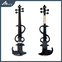 electric violin 44 size solidwood black color silent violin vt control for stage performance student level with carrying case