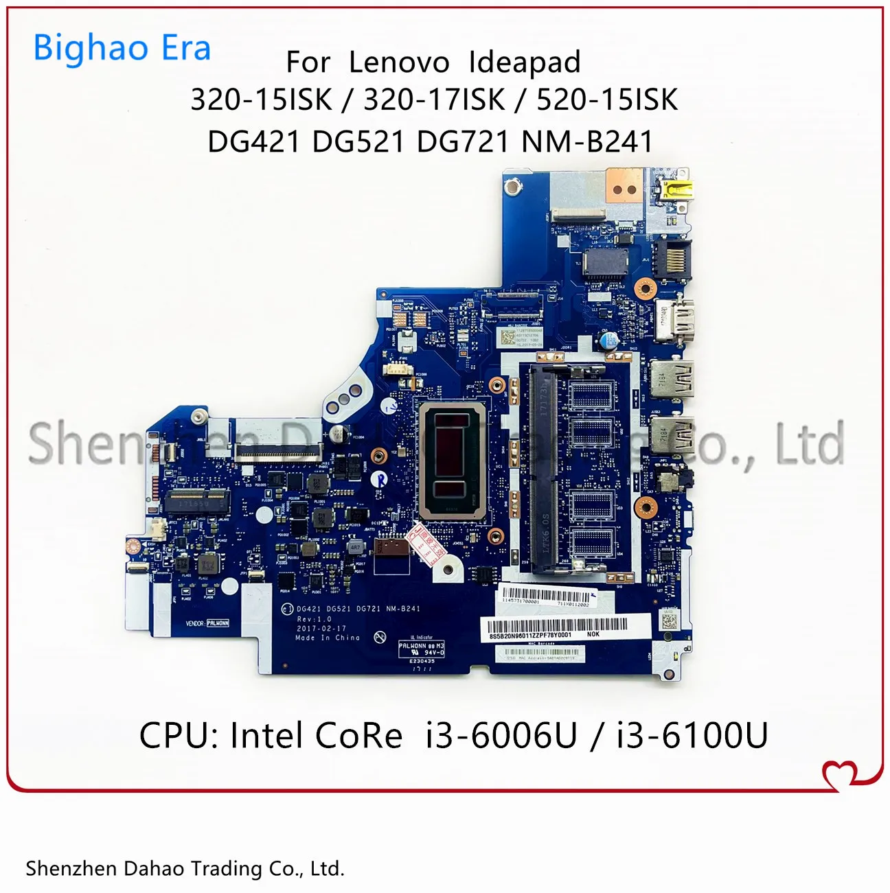 

Материнская плата DG421 DG521 DG72 для ноутбука Lenovo 320-15ISK 520-15ISK